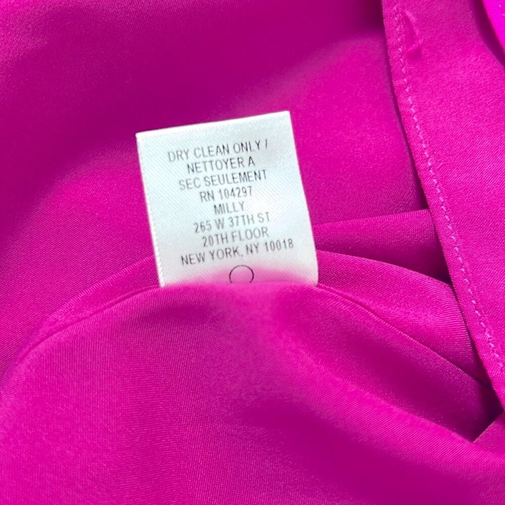 Milly Magenta Pleated Silk Camisole Women's Size 0 - Picture 5 of 8